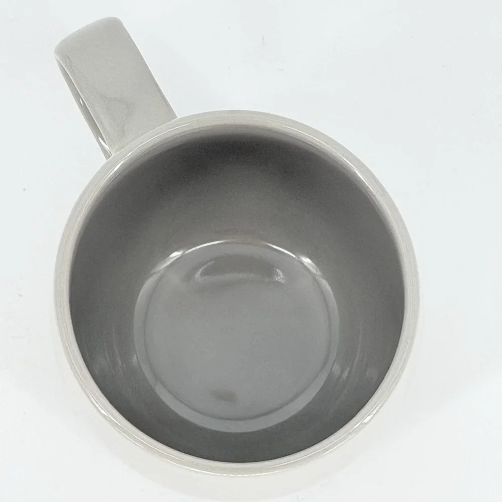 Crate & Barrel Camden Gray Stoneware Coffee Mug Cup‎ Retired Thailand 3.5